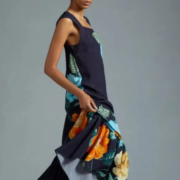 Anthropologie Maeve Square-Neck Pleated Dress - Picture 4 of 5